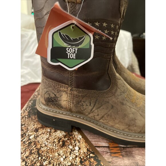 NWB Hoss Rushmore Soft Toe Boot Brown Leather Cowboy Western Stars Men Sz 5.5 M‎ - Picture 4 of 16